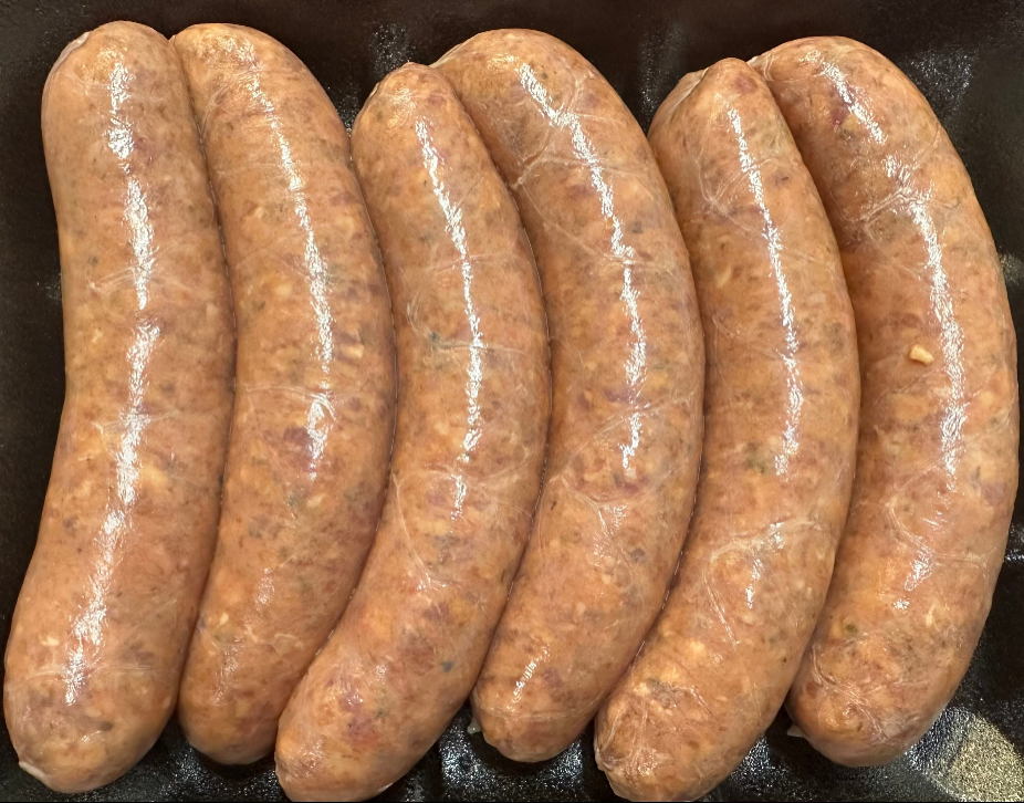 Gourmet Beef Sausage with King Island Cheddar and Caramalised Onion