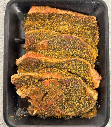 lamb chops in mint seasoning