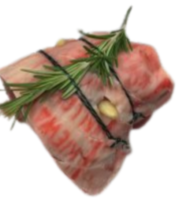 Mini roast lamb with rosemary sprig